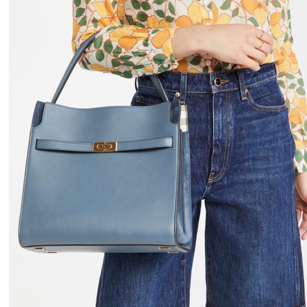 Tory Burch Lee Radziwill Printed Interior Double Bag in Brunnera